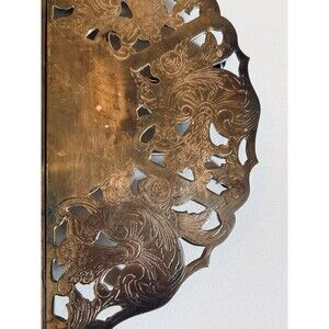 Vtg Raimond Oval Pierced Silver Plate Metal Trivet Expandable Adjustable Spain